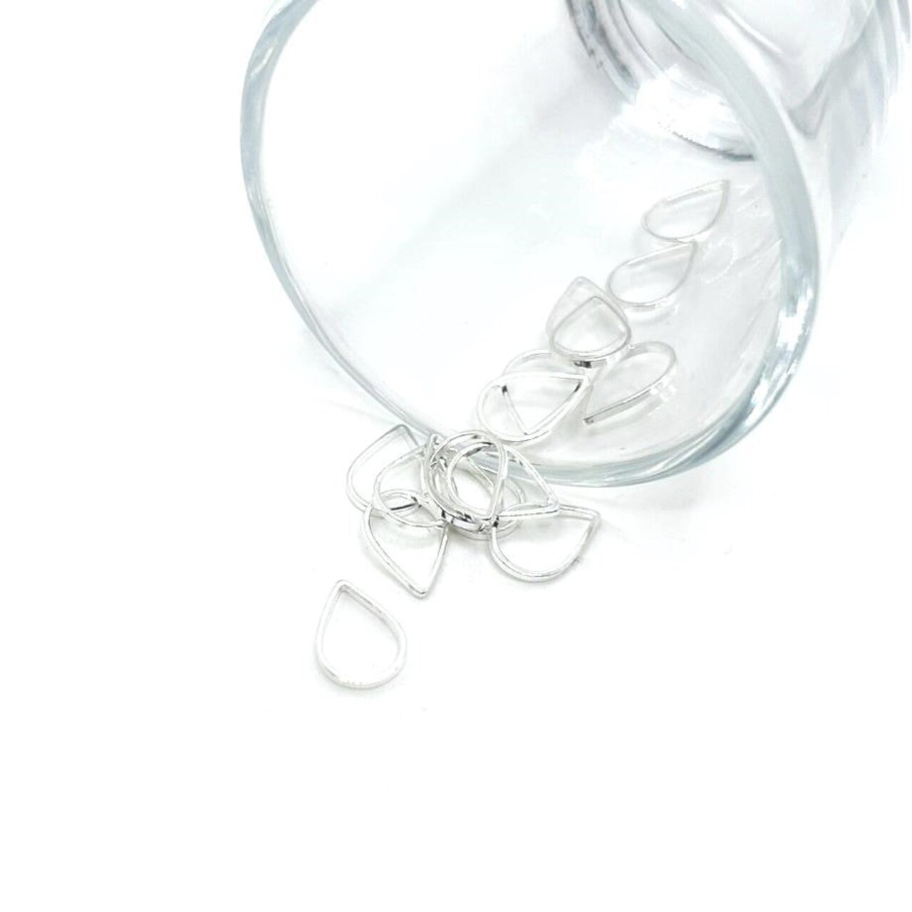 4, 20 or 50 Pieces: Small Silver Plated Water Drop Shape Charms